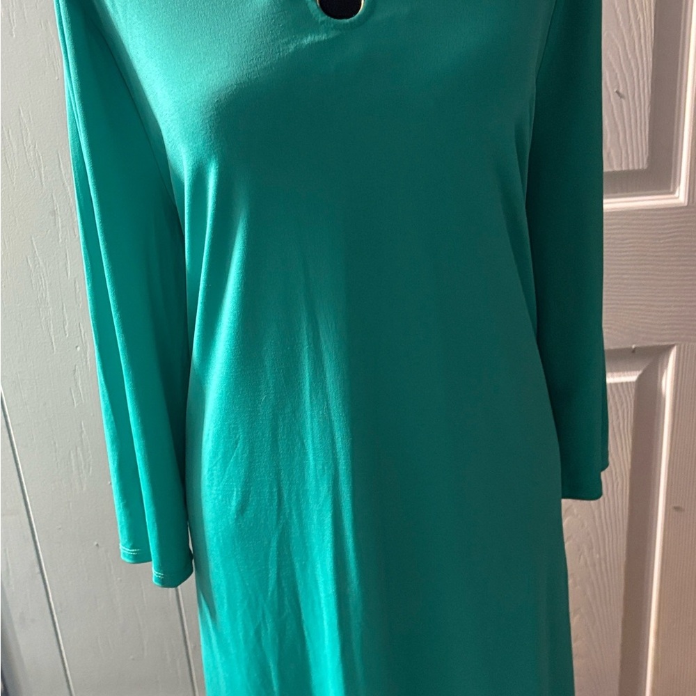 New Directions Petite XL Teal Long Sleeve Dress